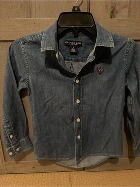 U.S. Polo Assn. Boys Denim Button-Down Shirt - Blue